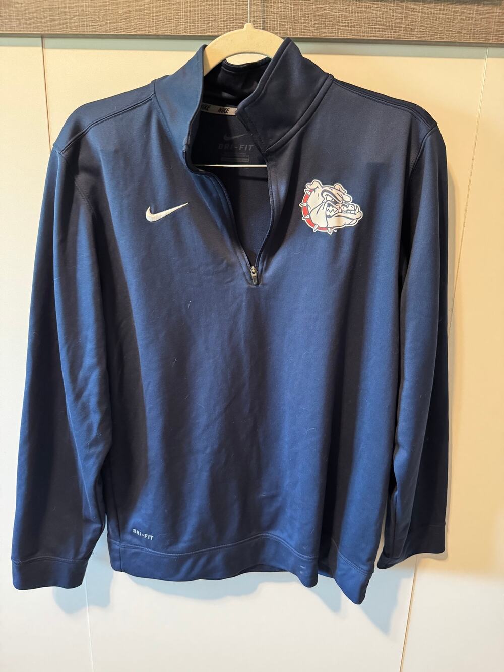 Nike Dri-Fit Gonzaga Bulldogs 1/4 Zip Pullover Jacket Men’s S Navy Blue NCAA